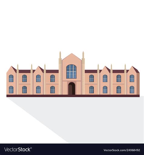 National University Or College Building Exterior Vector Image