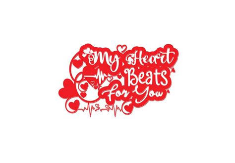 My Heart Beats For You T Shirt Sticker And Logo Design Template