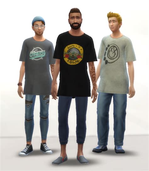 Oversized Band T Shirts Sims 4 Male Clothes Sims 4 Men Clothing