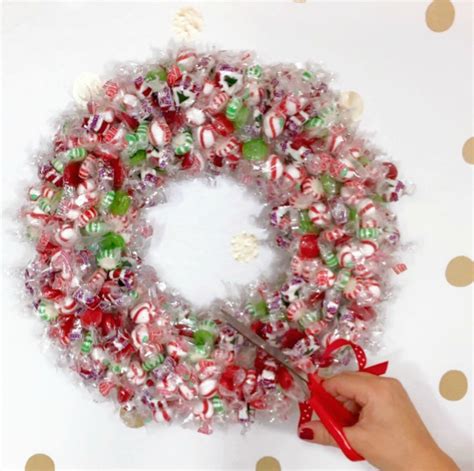 Easy Diy Christmas Cut Away Candy Wreath Video Sparkling Charm