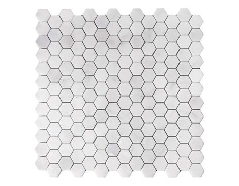 White Marble Honed Penny Hexagon Mosaic Tiles Fast Delivery Starel