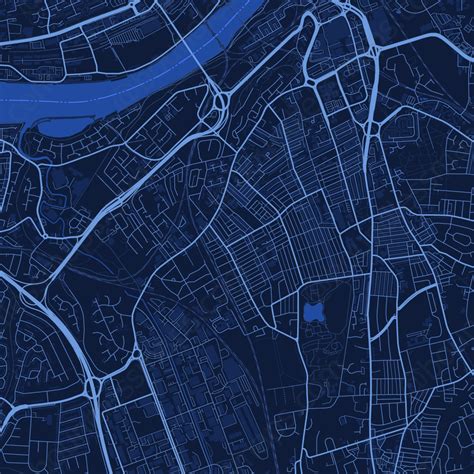 Gateshead Dark Blue Vector Map Boundless Maps