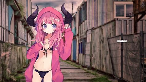 Images Of Pink Hair Anime Girl With Devil Horns