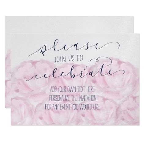 Please Join Us To Celebrate Calligraphy And Peony Invitation Zazzleca