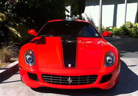 Red Ferrari 599 With Black Rims Exotic Cars On The Streets Of Miami