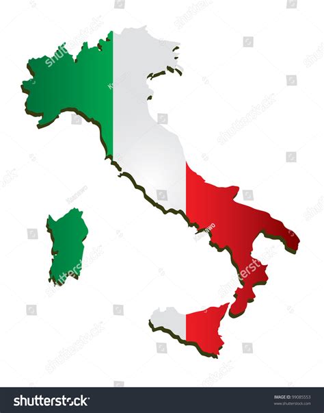 Italy Vector Map With Flag 99085553 Shutterstock