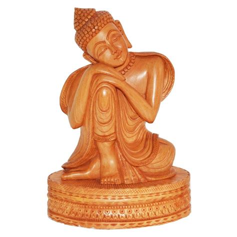 Handmade Wooden Buddha Statue At Rs 2500 In Jaipur Id 4580401712