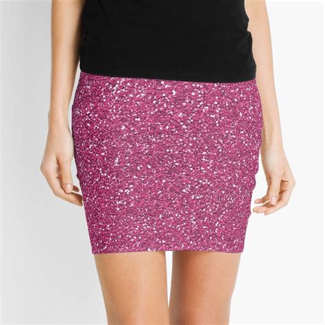Chic Pink Sparkles Mini Skirt By Motivateme Redbubble