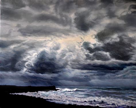 Dark Ocean Storm Painting