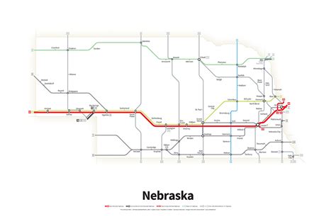 Highways Of The Usa Nebraska Transit Maps Store