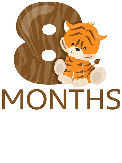 8 Months Jungle Safari Milestone For Baby Kids T Shirt By Alaskagirl