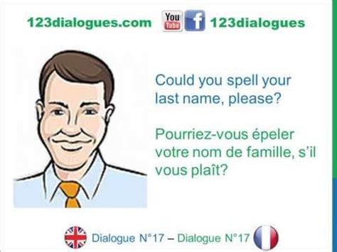 Dialogue 1 English French Anglais Français 123 dialogue YouTube