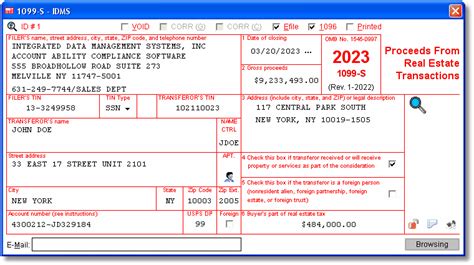 1099 S Software Software To Create Print And E File Form 1099 S