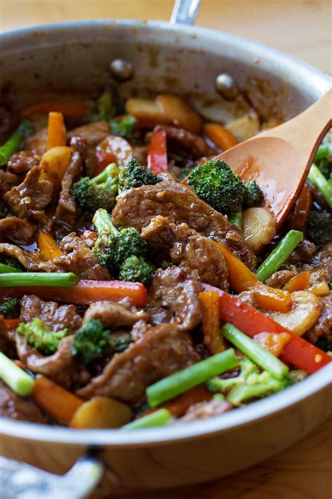 I always serve over jasmine rice this is now a standard at my house. 30 Minute Mongolian Beef Stir-Fry - Life Made Simple