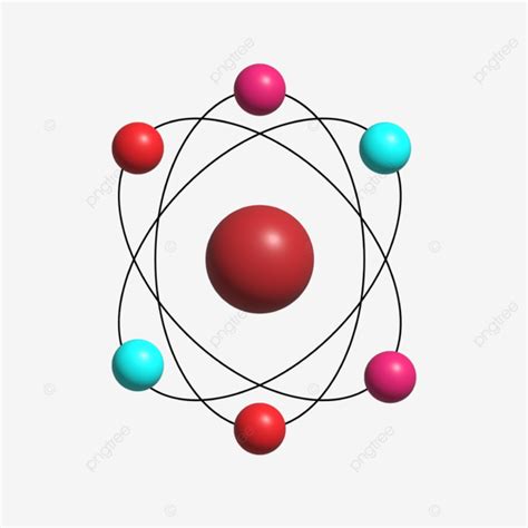 3d Atom Structure Icon With Transparent Background Atom 3d Molecule