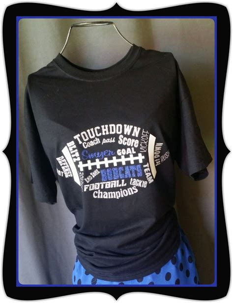 Custom Tee Shirt 3 Color Glitter Vinyl Football Fan Shirt By No Bow