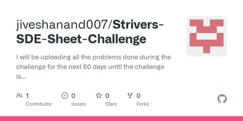 Github Jiveshanand007strivers Sde Sheet Challenge I Will Be