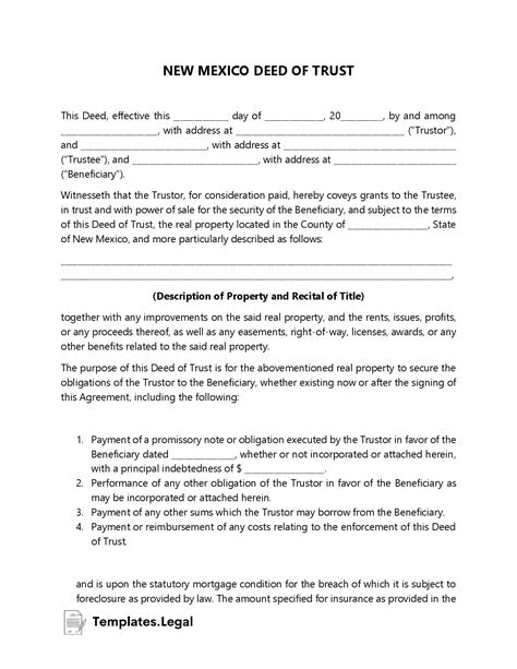 New Mexico Deed Forms And Templates Free Word Pdf Odt