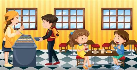 Best School Cafeteria Kids Illustrations Royalty Free Vector Graphics