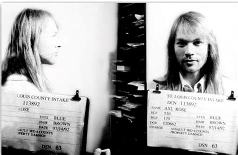 Axl Rose Mug Shot Axl Rose Celebrity Mugshots Famous Musicians