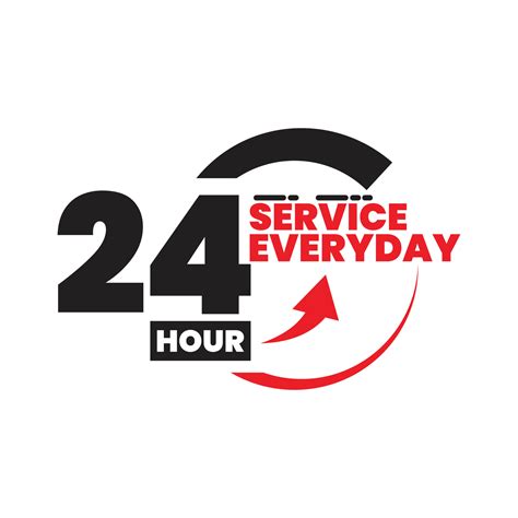 24 Hour Service Everyday Badge Style 6 13569340 Vector Art At Vecteezy