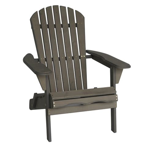 Adirondack is a type of chair. S'DENTE Villaret Gray Folding Wood Adirondack Chair ...