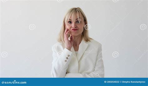 Blonde Woman Facepalming Gesture On White Background Stock Footage Video Of Worried