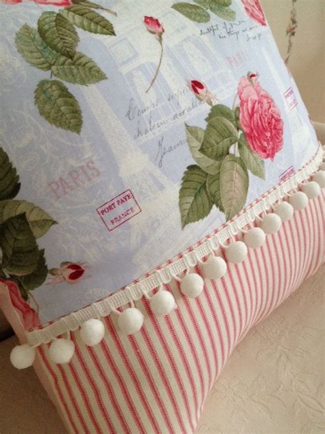 French Country Pillow Cover Shabby Chic Pillow Cover Sham Paris Blue
