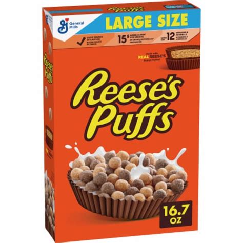 general mills reese s puffs chocolatey peanut butter large size cereal 16 7 oz kroger