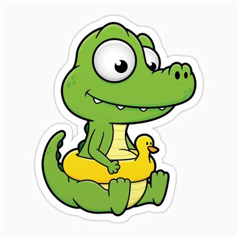 Cute Crocodile Cartoon Character Sticker By Toonworld Crocodile