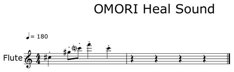 Omori Heal Sound Sheet Music For Flute