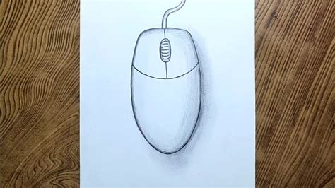 Easy Way To Draw Computer Mouse Step By Step Computer Mouse Drawing