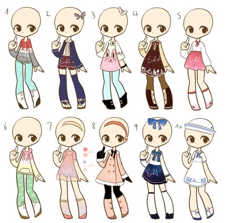 How to draw smaller cute young anime manga girls from basic shapes. Outfit adopts batch 4 :CLOSED: by LukasB-adopts.deviantart.com on @DeviantArt | Anime outfits ...