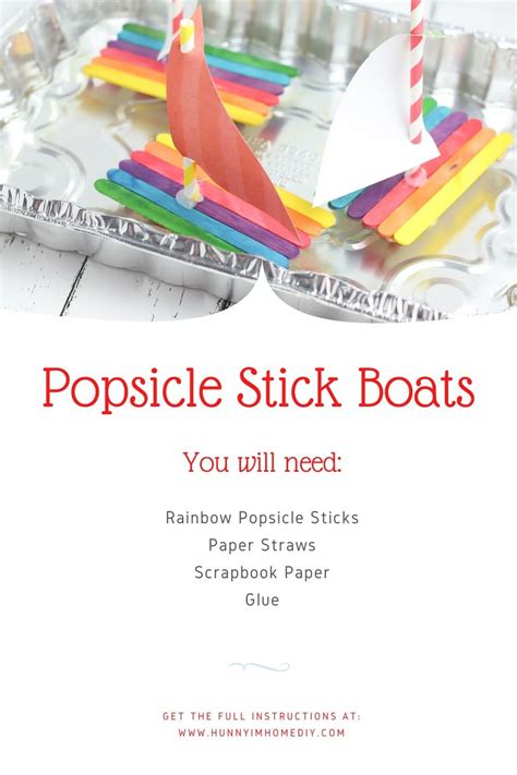 Floating Popsicle Stick Boat Craft For Kids Boat Crafts Popsicle