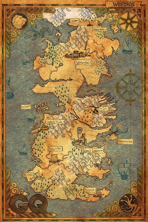 Game Of Thrones Map See The Known World Westeros The Wall And More