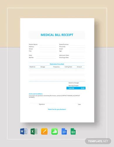 Medical Receipt 8 Examples Format Word Excel Pages Numbers