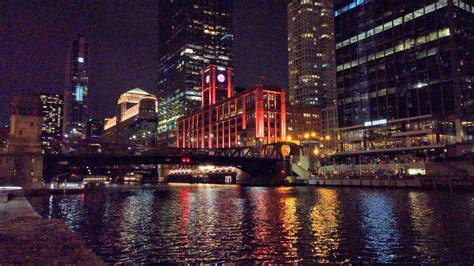 Chicago Riverwalk At Night 4k Youtube