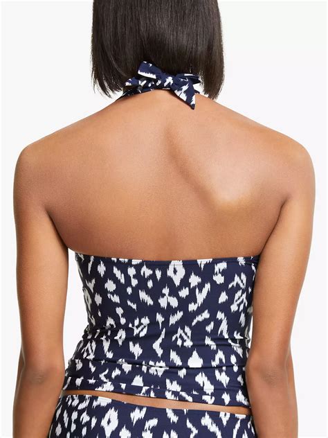 John Lewis And Partners Tangier Ikat Tie Front Tankini Top Denim At John