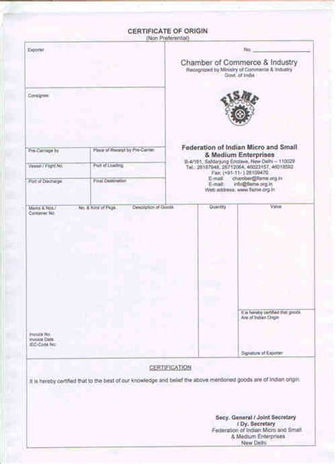 The values of investments 6. Certificate Of Origin in Mahipalpur, New Delhi, Delhi ...