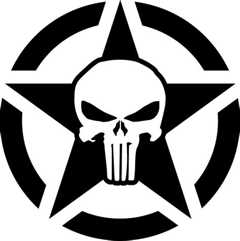 Punisher Star Decal Sticker 117