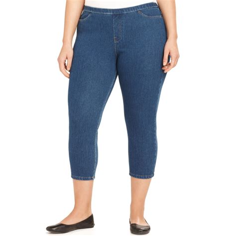 Check spelling or type a new query. Hue Plus Size Original Jeans Capri Leggings in Blue ...