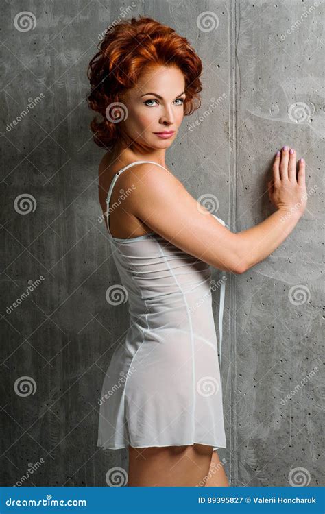 Portrait Of A Woman With Red Hair Stock Image Image Of Lips Clean