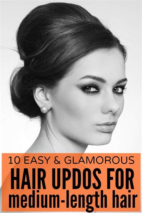 Now iron your hair but only the top layers. 10 easy (& glamorous!) updos for medium-length hair ...