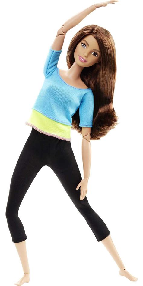 Buy Barbie Made To Move Posable Doll In Blue Color Blocked Top And Yoga Leggings Flexible