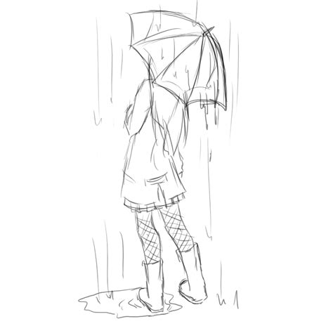 Girl With Umbrella Drawing Umbrella Girl Sketch By Witchgirl117 On