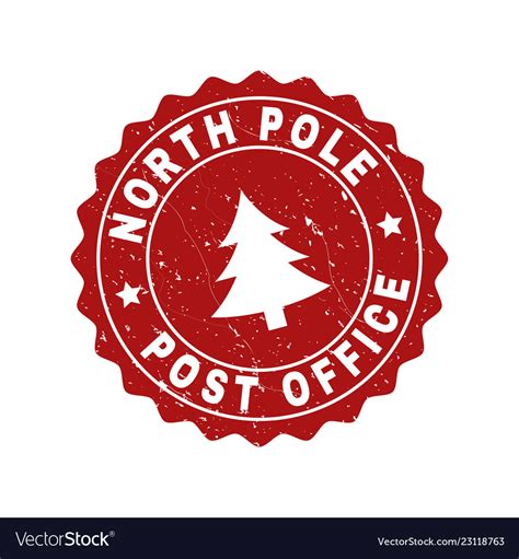 North Pole Post Office Scratched Stamp Seal Vector Image