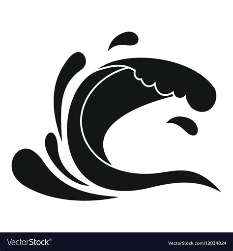 Water Wave Splash Icon Simple Style Royalty Free Vector