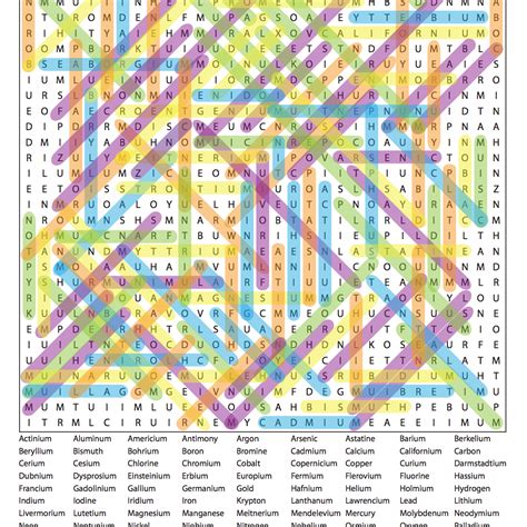 Click thumbnails for enlarged view of each puzzle. Chemistry Elements Word Search Puzzles With Answers
