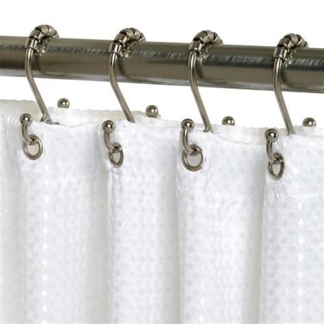 The double hook accepts the curtain on one side and the liner on the other side, allowing them to hang independently while distributing the weight of both equally on each hook. Zenna Home 12-Pack Nickel Double Shower Hooksss at Lowe's ...