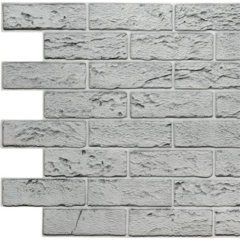 Dundee Decos Grey Faux Bricks Pvc 3d Wall Panel 33 Ft X 2 Ft